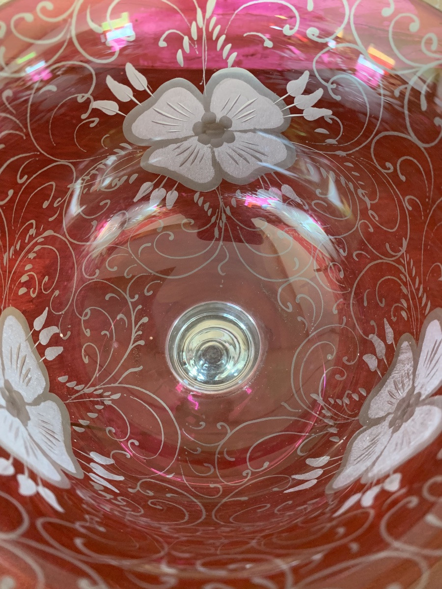 Large Bohemian Crystal Cup. -photo-5