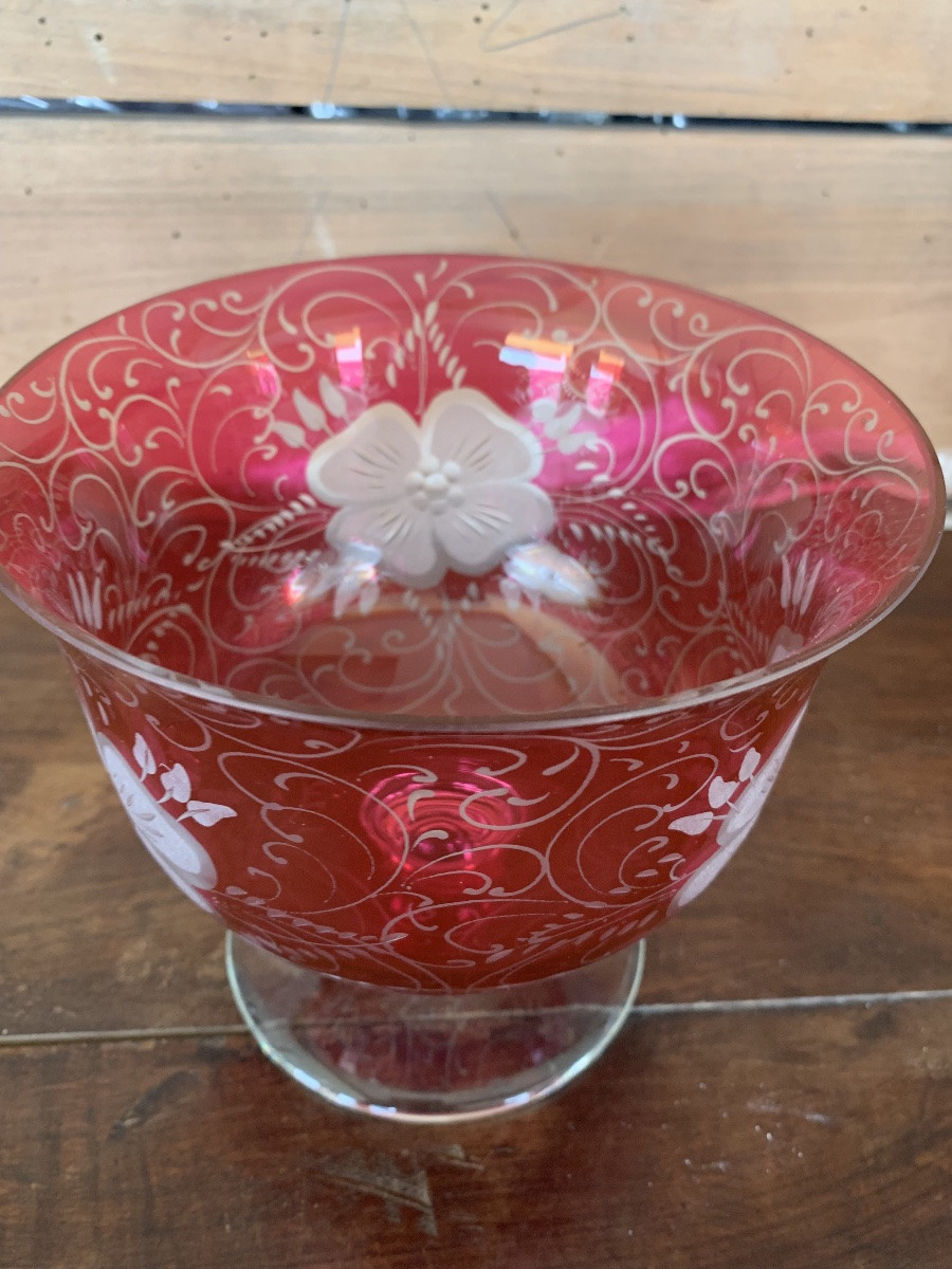 Large Bohemian Crystal Cup. -photo-6