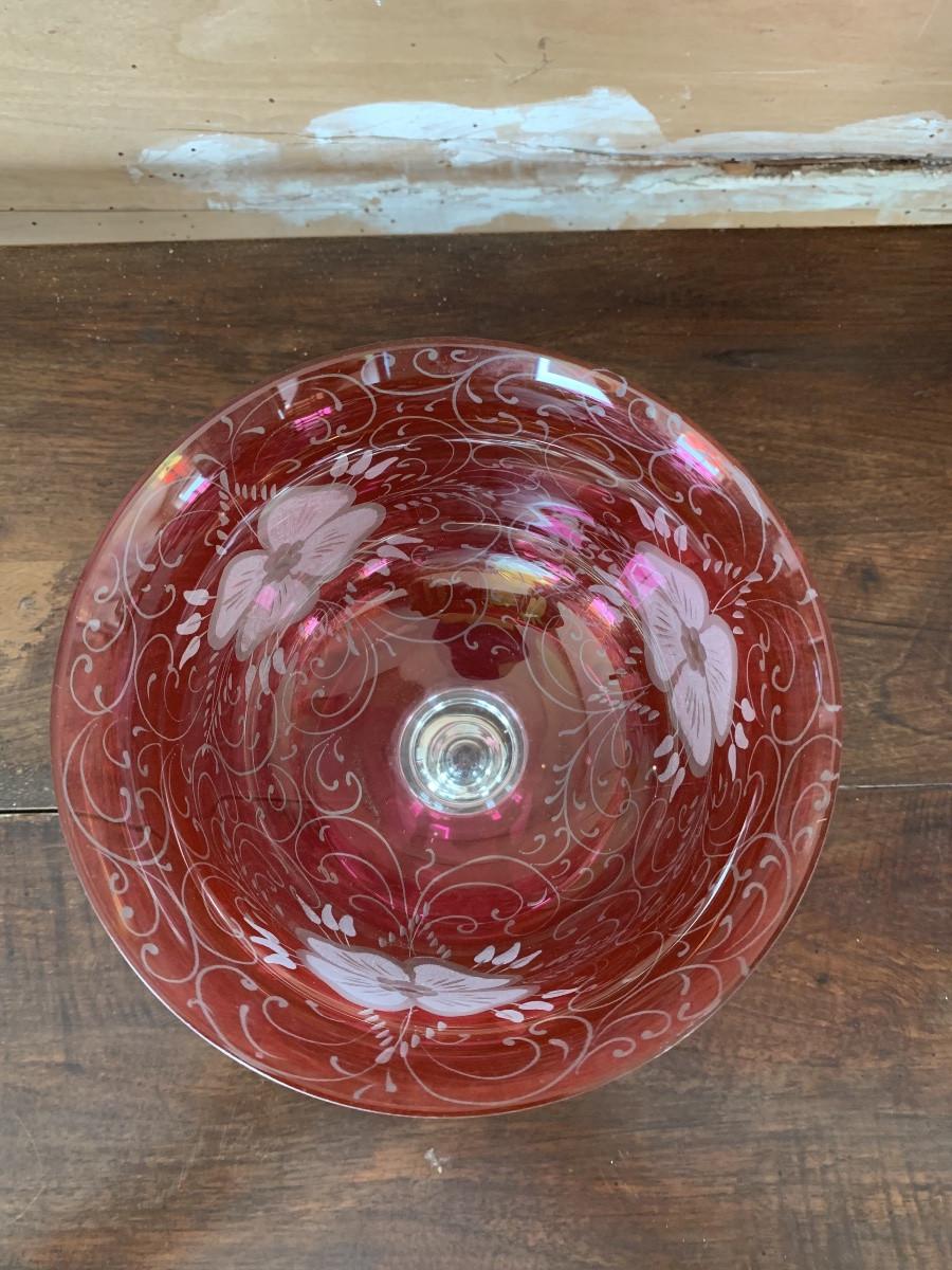 Large Bohemian Crystal Cup. -photo-8