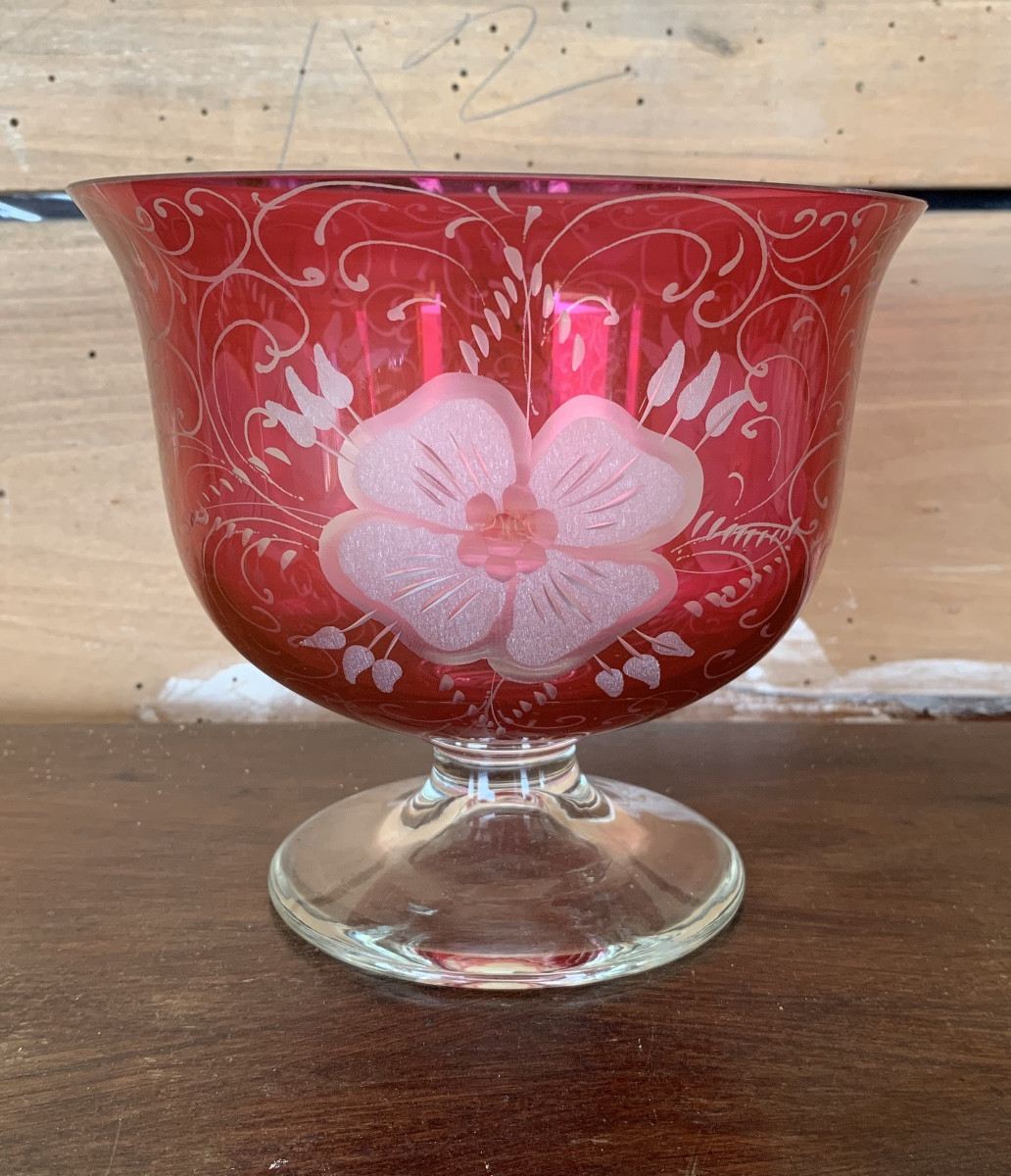 Large Bohemian Crystal Cup. 