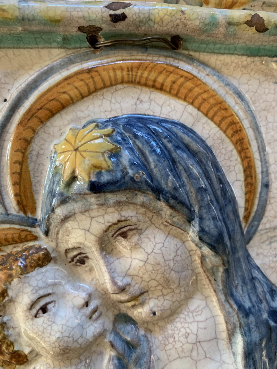 ancienne forme en majolique polychrome, Sienne, 17ème/18ème siècle-photo-1