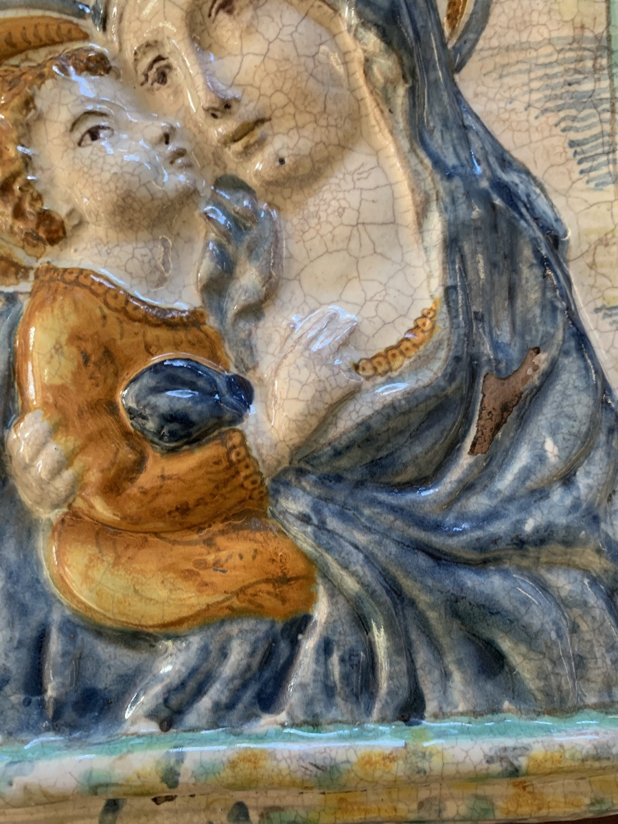 ancienne forme en majolique polychrome, Sienne, 17ème/18ème siècle-photo-3