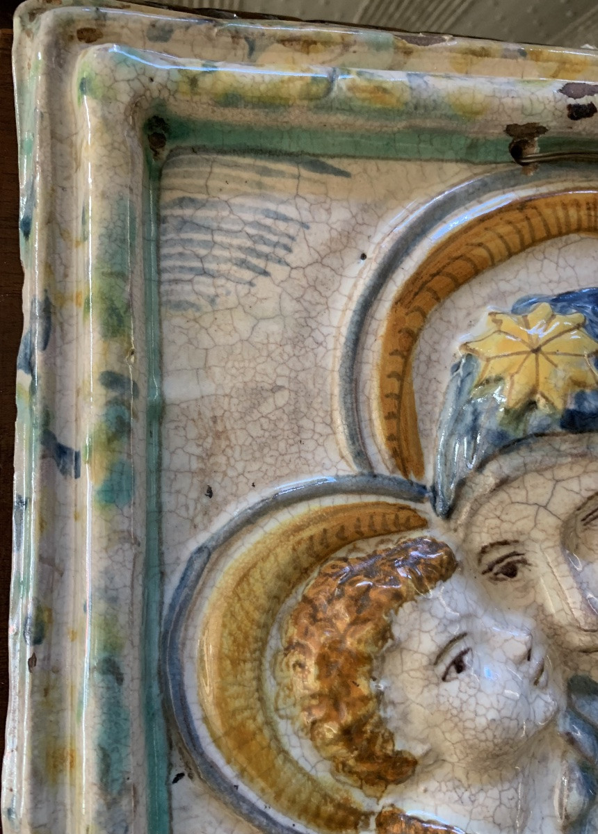 ancienne forme en majolique polychrome, Sienne, 17ème/18ème siècle-photo-5