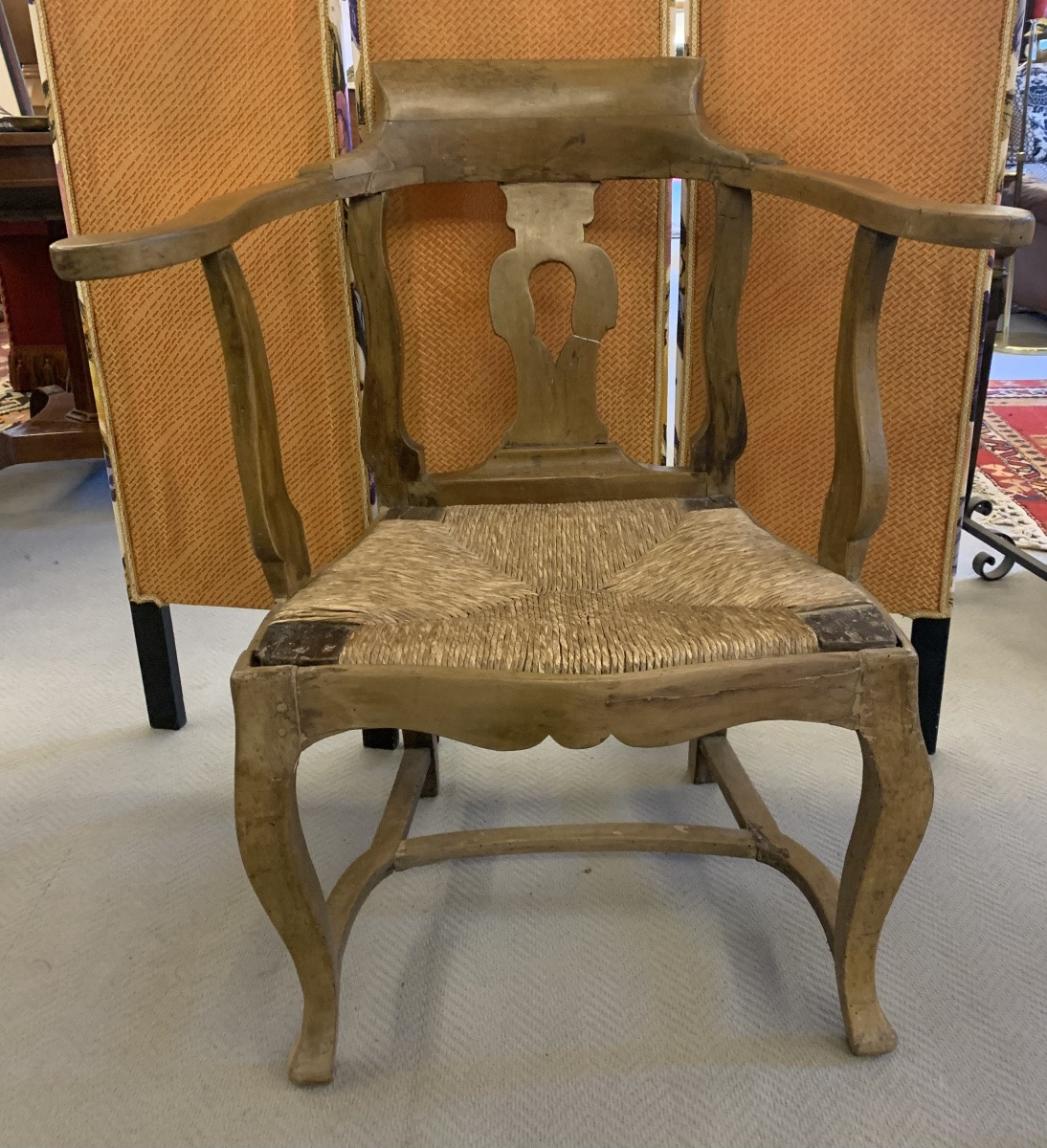 Cockpit Armchair, Louis XV, Walnut, Tuscany, 18th Century-photo-2