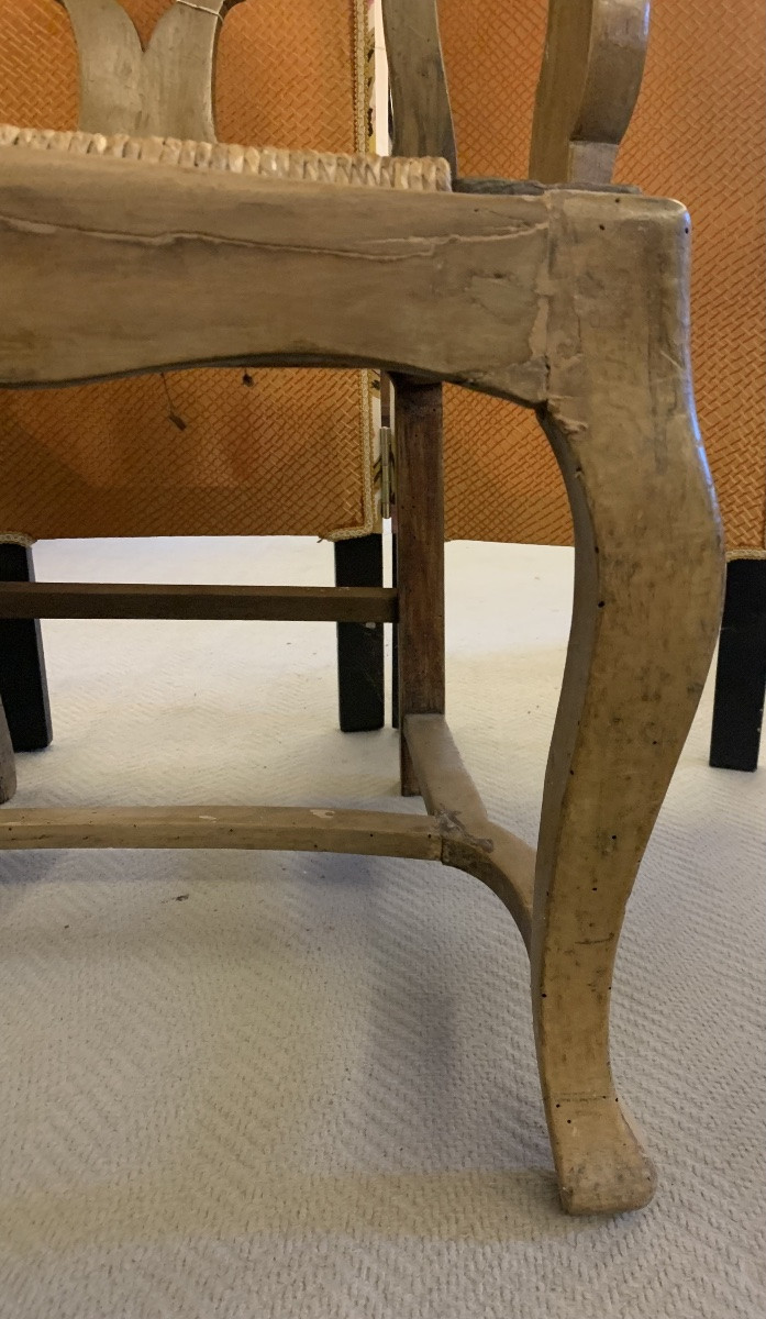 Cockpit Armchair, Louis XV, Walnut, Tuscany, 18th Century-photo-3