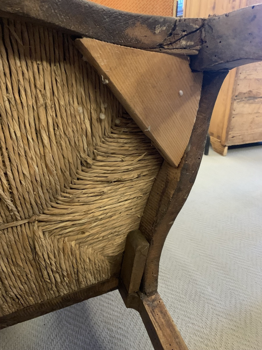 Cockpit Armchair, Louis XV, Walnut, Tuscany, 18th Century-photo-5