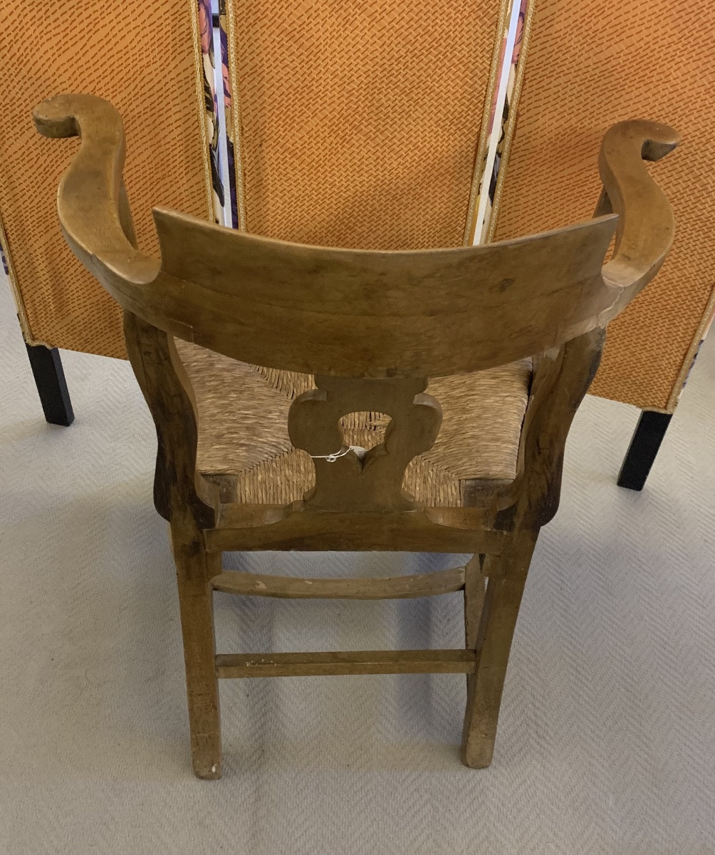 Cockpit Armchair, Louis XV, Walnut, Tuscany, 18th Century-photo-6