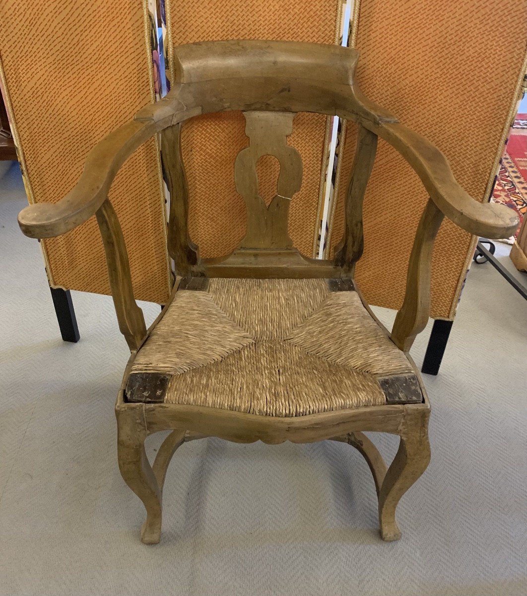 Cockpit Armchair, Louis XV, Walnut, Tuscany, 18th Century