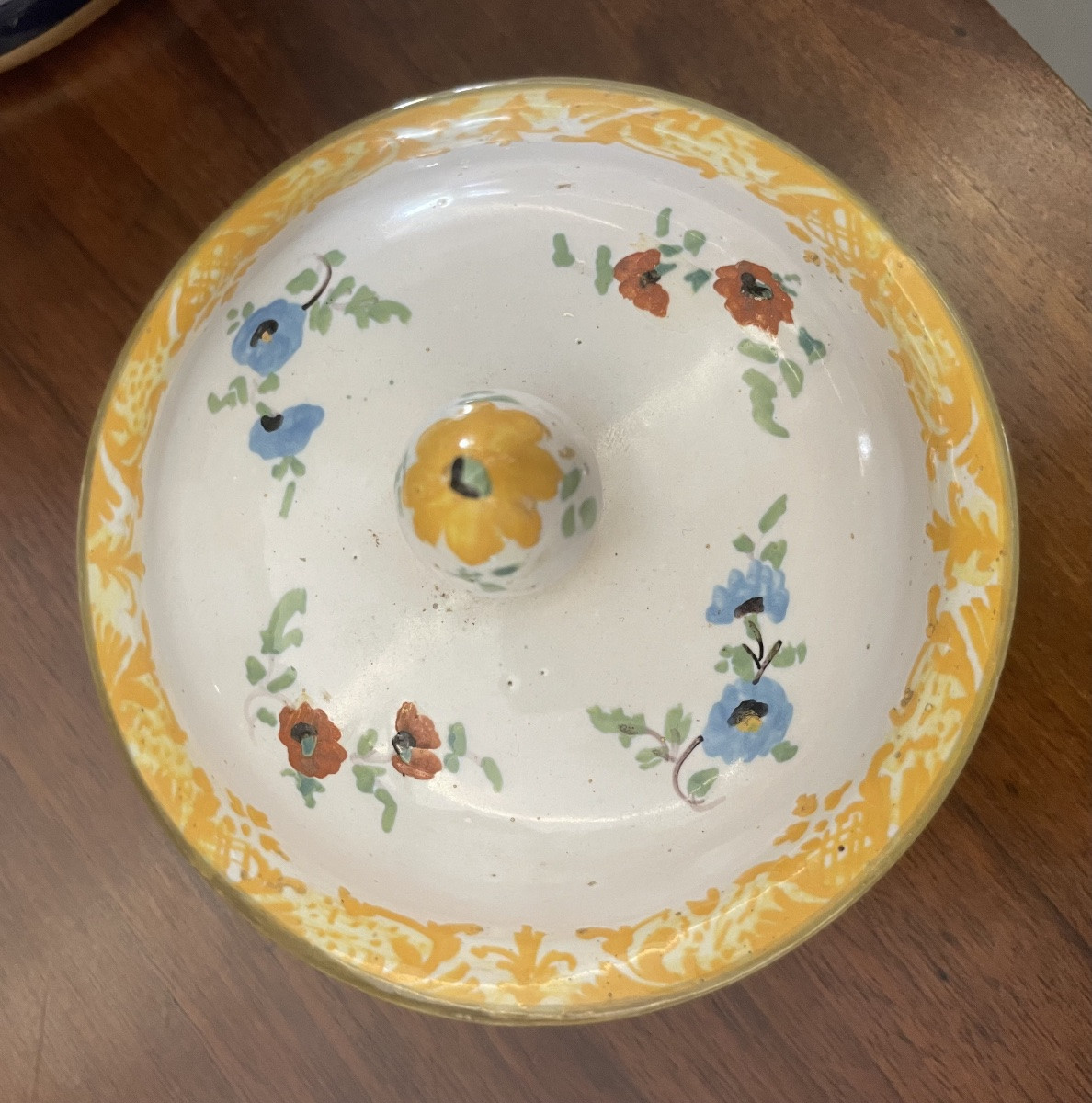 Paire de vases néoclassiques en majolique polychrome, Faenza 18/19 ème siècle-photo-7