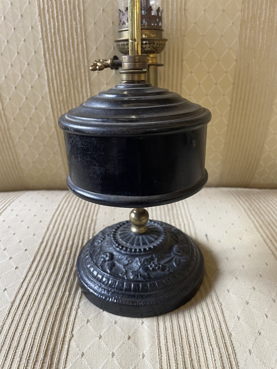 Antique Kosmos Oil Lamp, Adjustable Arm, Germany 1870/90-photo-4