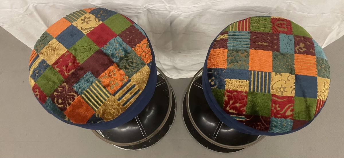 Pair Of Restored Vintage Stools, Italy, 1960s And 1970s-photo-8