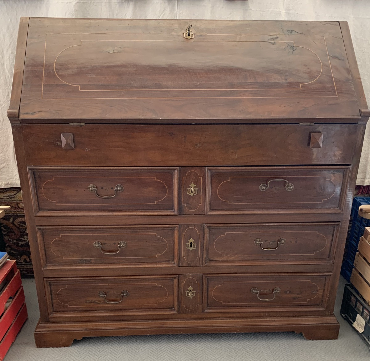 Bureau à plateau , époque Transition Louis XV/Louis XVI. Italie mi 18ème siècle-photo-2