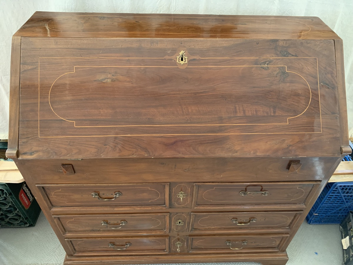 Bureau à plateau , époque Transition Louis XV/Louis XVI. Italie mi 18ème siècle-photo-4