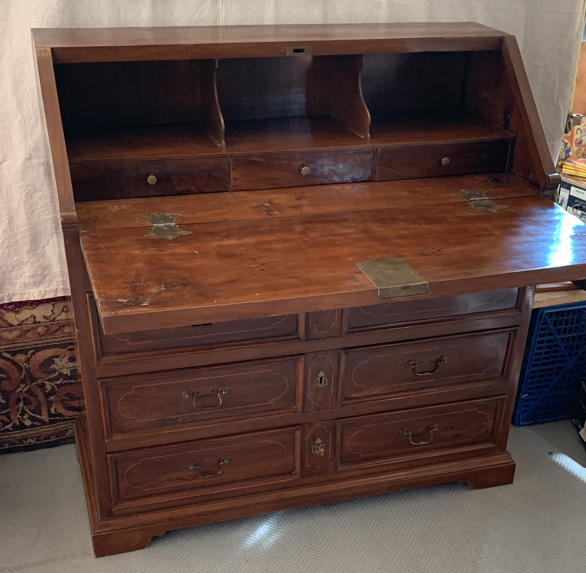 Bureau à plateau , époque Transition Louis XV/Louis XVI. Italie mi 18ème siècle-photo-8