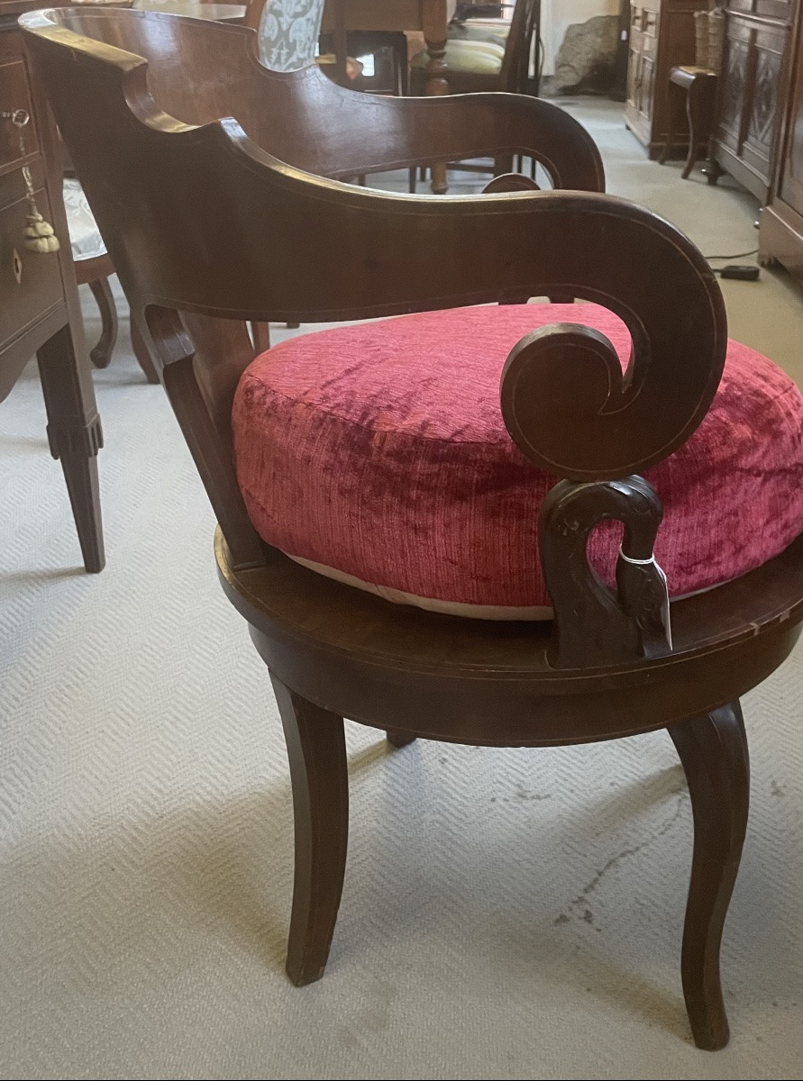 Fauteuil pivotant, Charles X, France 1830/40-photo-3