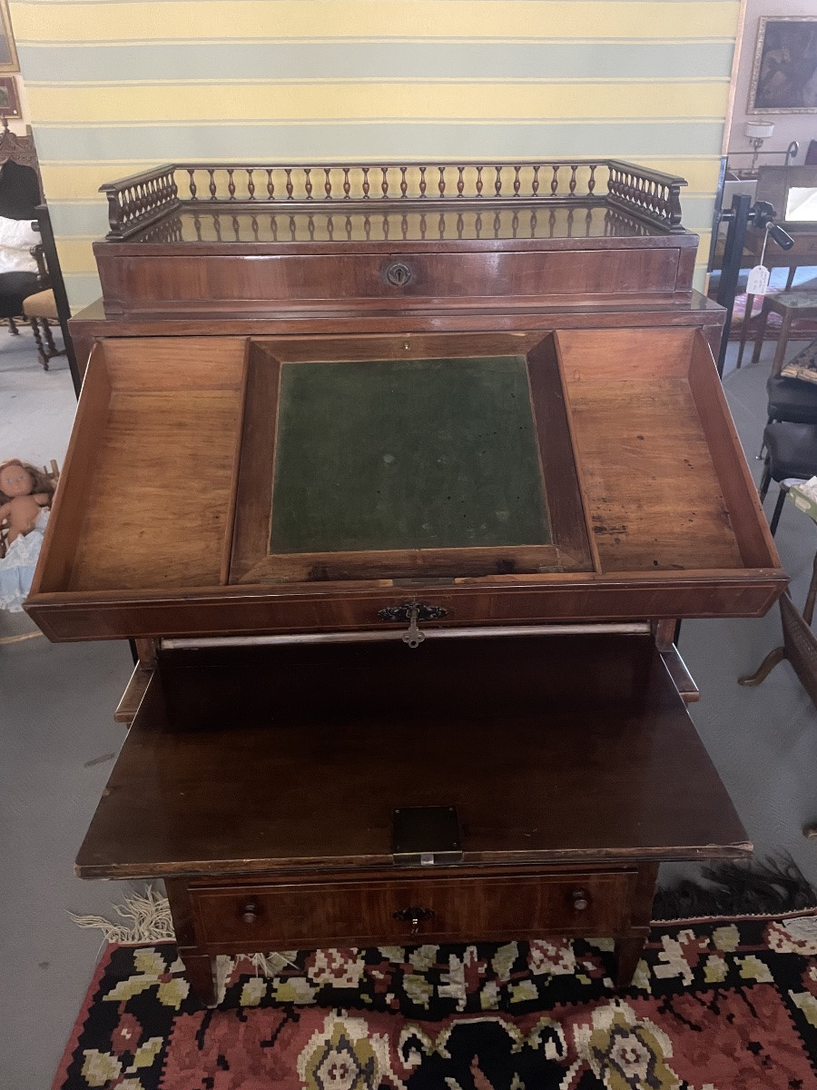 Antique Biedermeier Double-section Drop-leaf Desk, Northern Europe, 18th Century-photo-2
