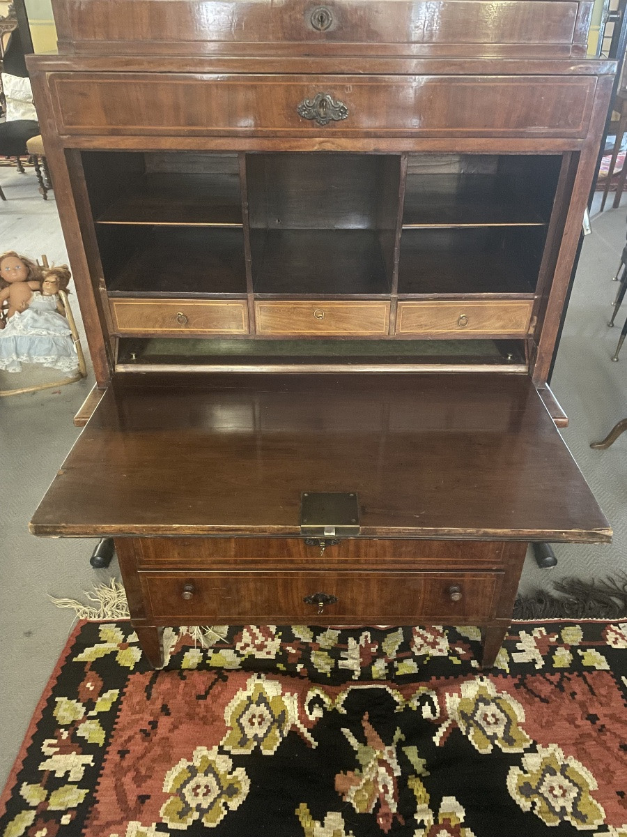 Antique Biedermeier Double-section Drop-leaf Desk, Northern Europe, 18th Century-photo-3
