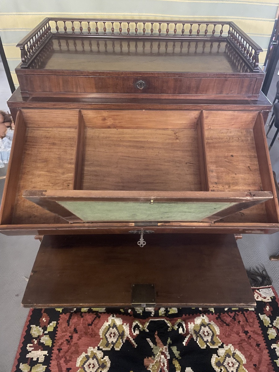 Antique Biedermeier Double-section Drop-leaf Desk, Northern Europe, 18th Century-photo-8
