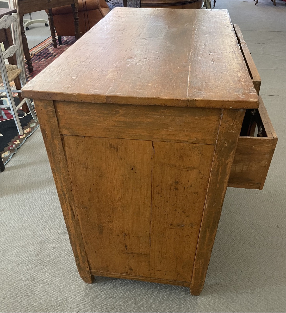 Antique General Store Cabinet With Glass-fronted Drawers, Italy, Circa 1920-photo-4
