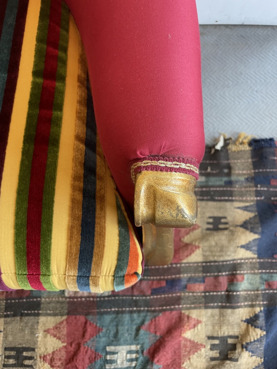 Fauteuil doré du 19ème siècle, velours ETRO-photo-2