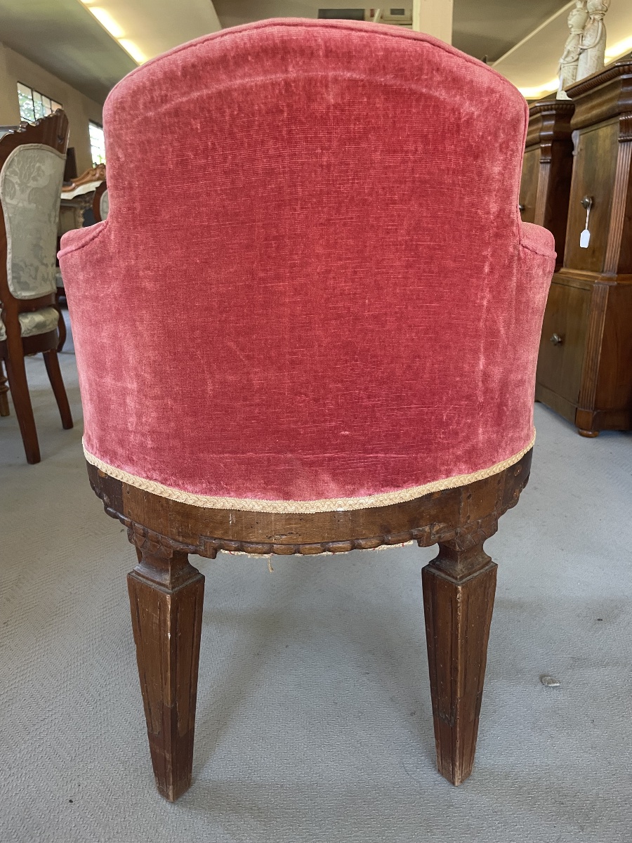 Antique Walnut Armchair, Louis XVI Style -photo-1