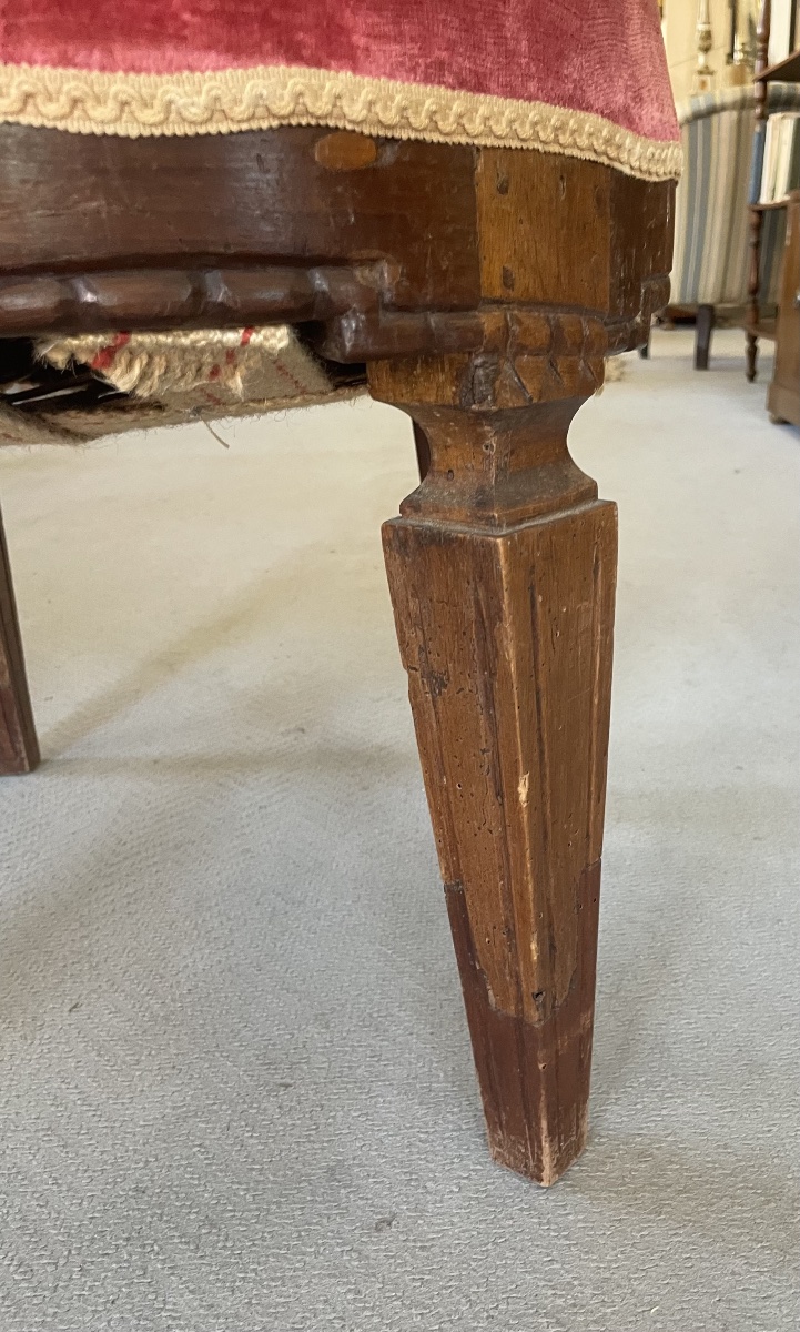 Antique Walnut Armchair, Louis XVI Style -photo-4