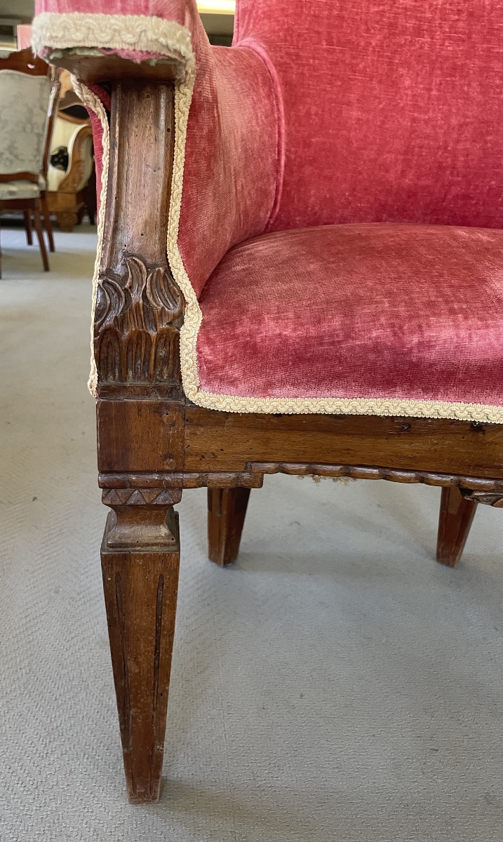 Antique Walnut Armchair, Louis XVI Style -photo-6