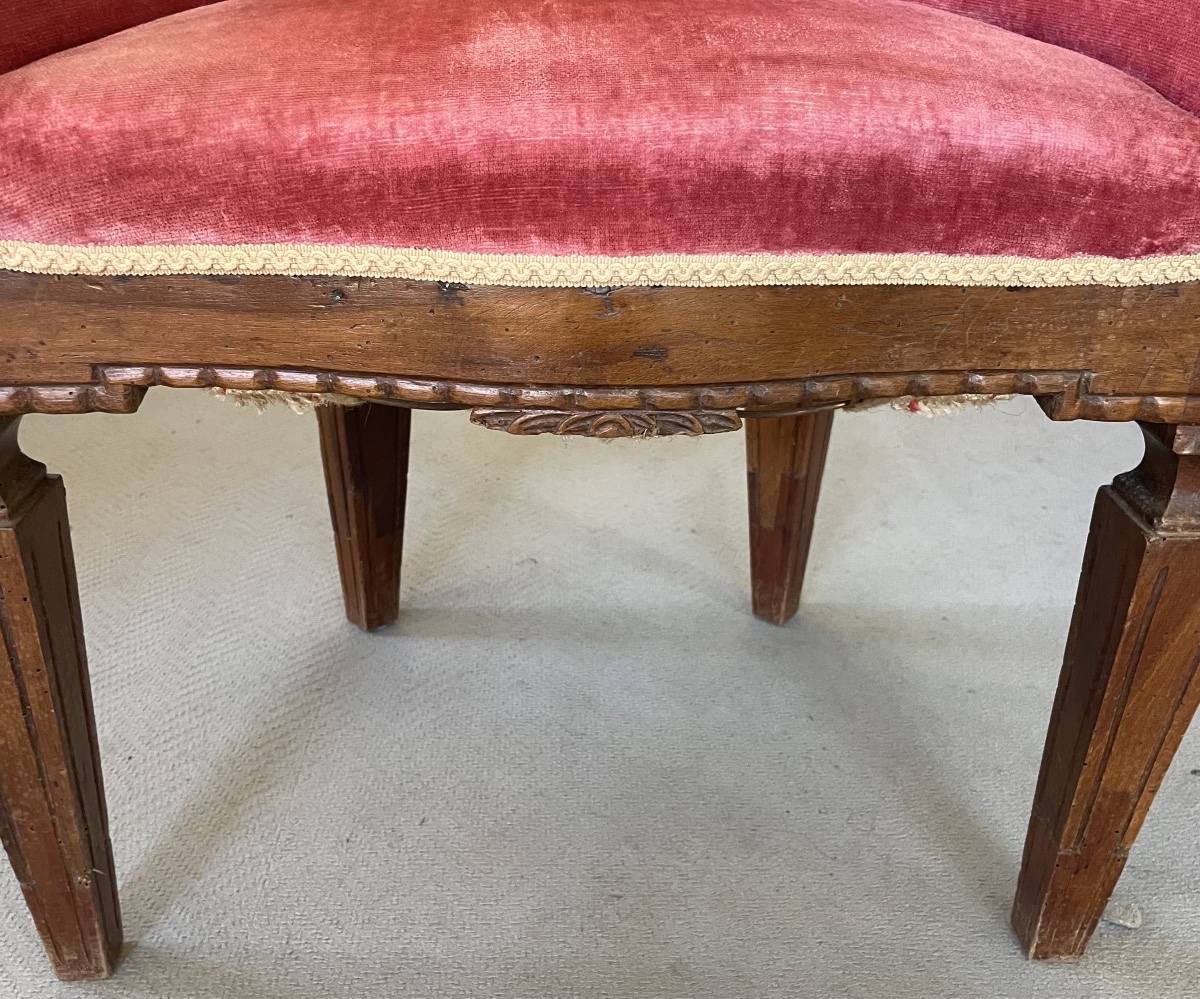 Antique Walnut Armchair, Louis XVI Style -photo-7
