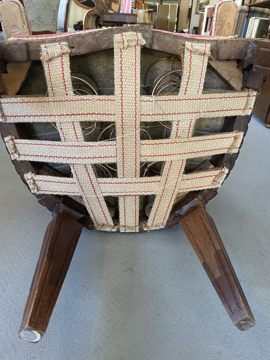 Antique Walnut Armchair, Louis XVI Style -photo-8