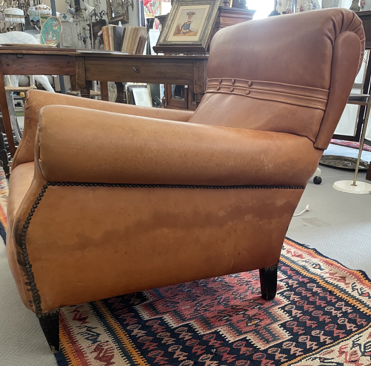 Antique Frau-style Leather Armchair, 1920s–1930s-photo-1