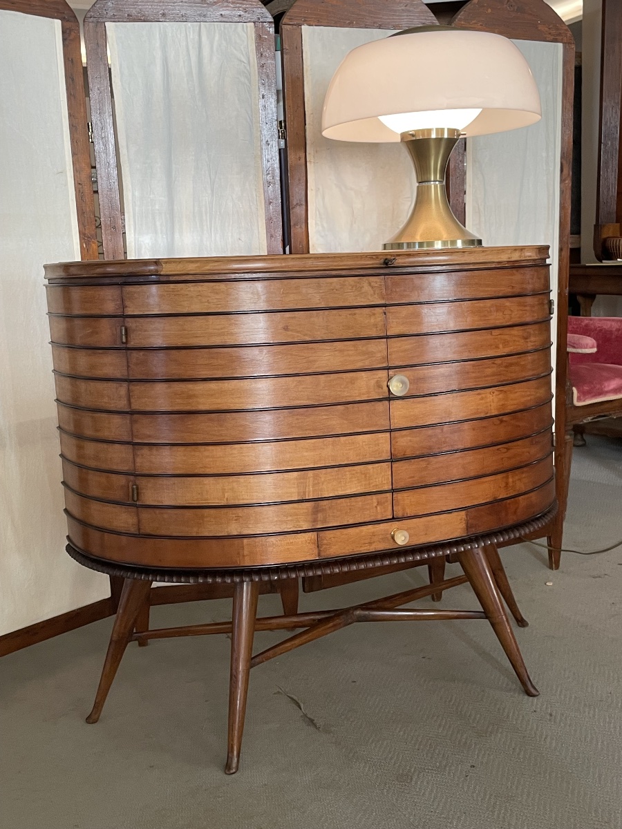 Art Deco Half-moon Bar Cabinet -photo-3