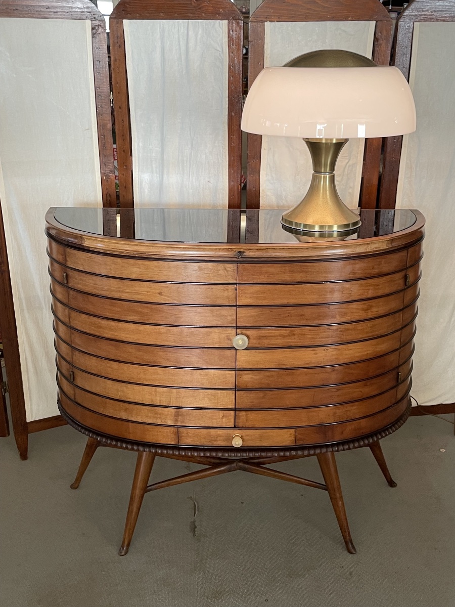 Art Deco Half-moon Bar Cabinet 