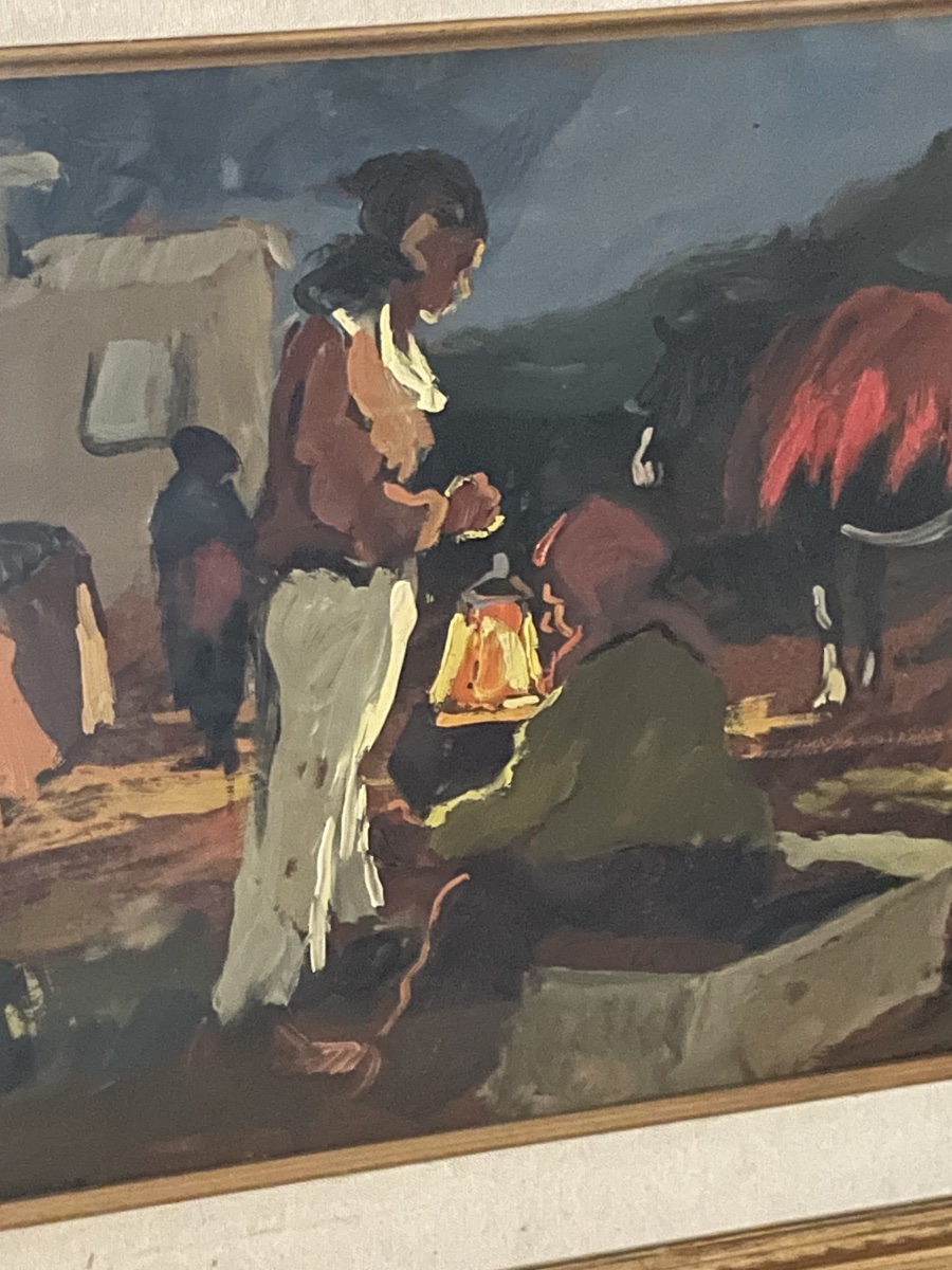 Les tsiganes la nuit. Peinture à l’huile sur masonite par Basso Ragni(1921-1979) années 50/60-photo-2