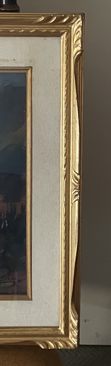 Les tsiganes la nuit. Peinture à l’huile sur masonite par Basso Ragni(1921-1979) années 50/60-photo-1