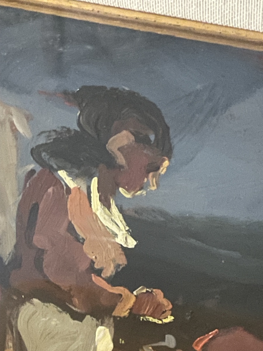 Les tsiganes la nuit. Peinture à l’huile sur masonite par Basso Ragni(1921-1979) années 50/60-photo-2