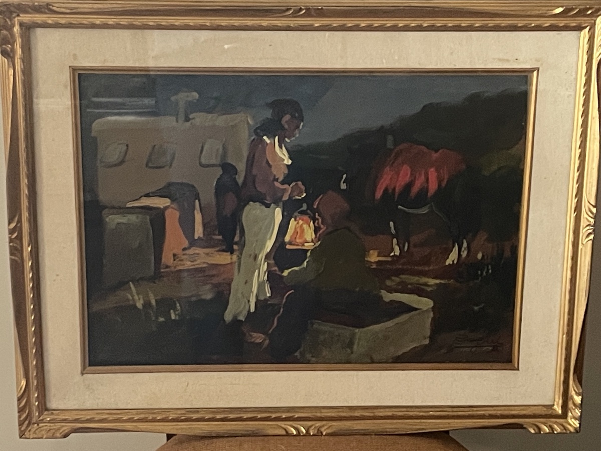 Les tsiganes la nuit. Peinture à l’huile sur masonite par Basso Ragni(1921-1979) années 50/60-photo-7