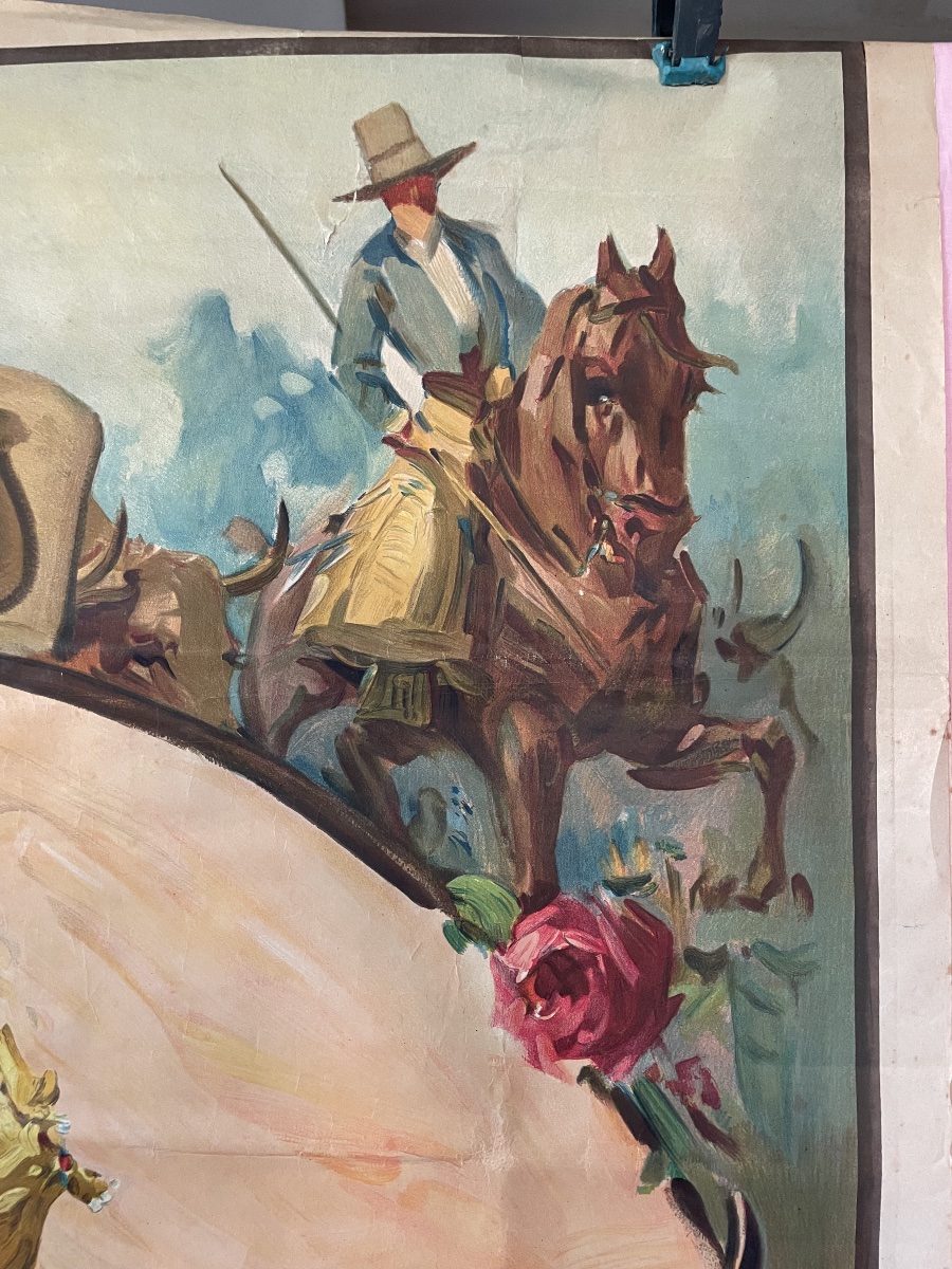Ancien manifeste papier TOROS, "carteles de Toros" 1930/40-photo-2