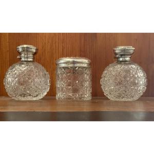 Set de voyage en cristal et argent 1910/12