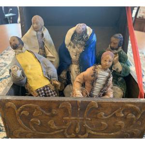 5 Nativity Figures, In Wax. 19th Century