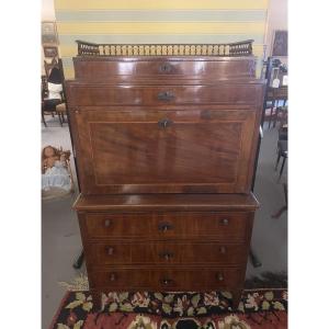 Ancien bureau à bascule/repose-pieds à double corps, 19ème siècle
