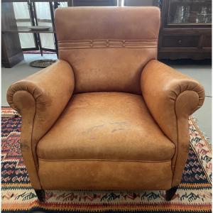 Antique Frau-style Leather Armchair, 1920s–1930s