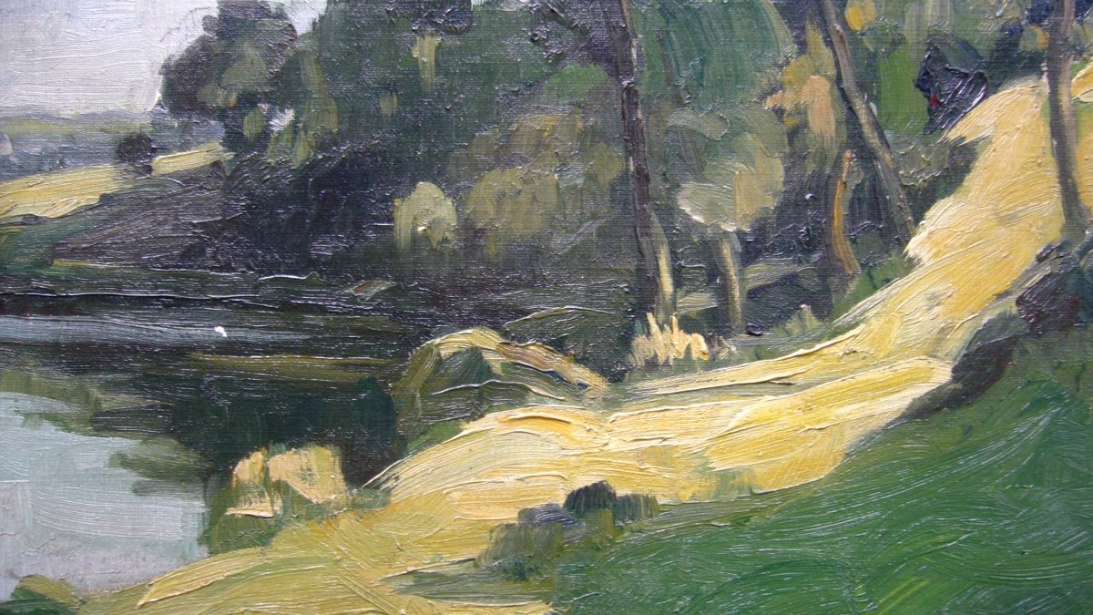 Landscape, Oil On Canvas Signed, XXth.-photo-4