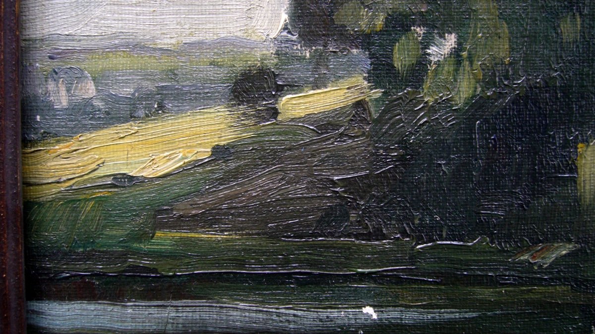 Landscape, Oil On Canvas Signed, XXth.-photo-5