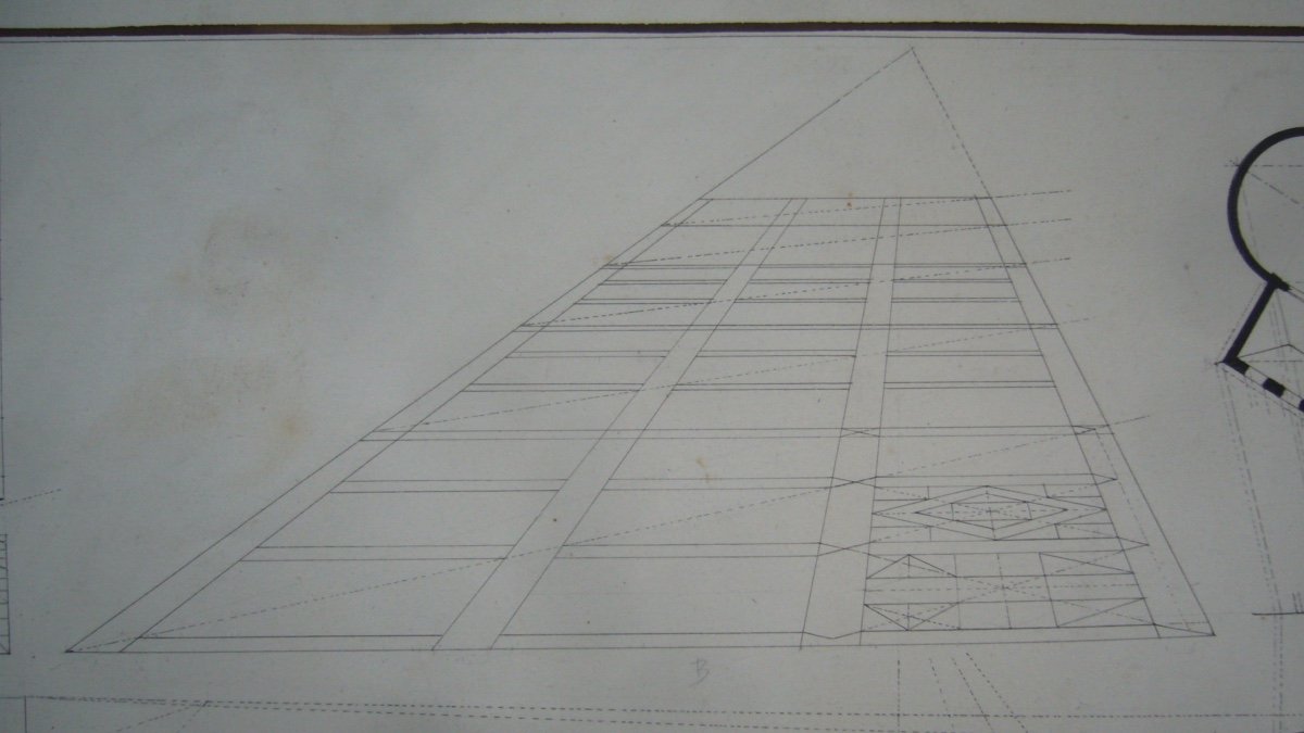Drawing, Lavis, Study Of Architecture Early XIXth-photo-2