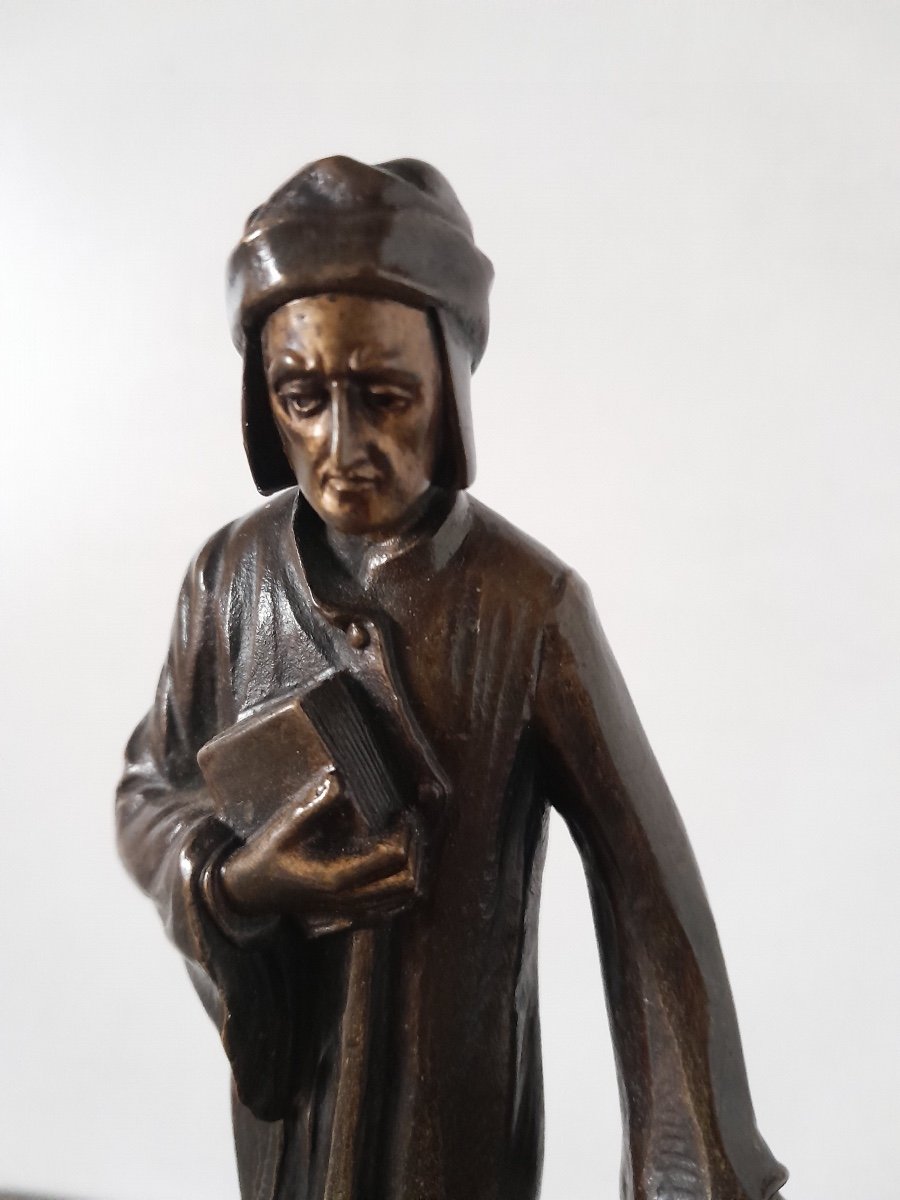 Bronze Of Dante, Early XX Th.-photo-4