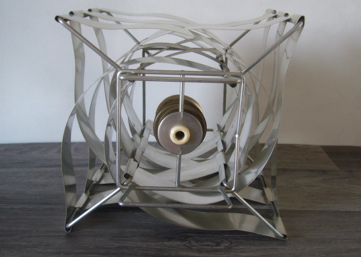 Lampe Aluminium De Max Sauze, Design 1960-70-photo-4