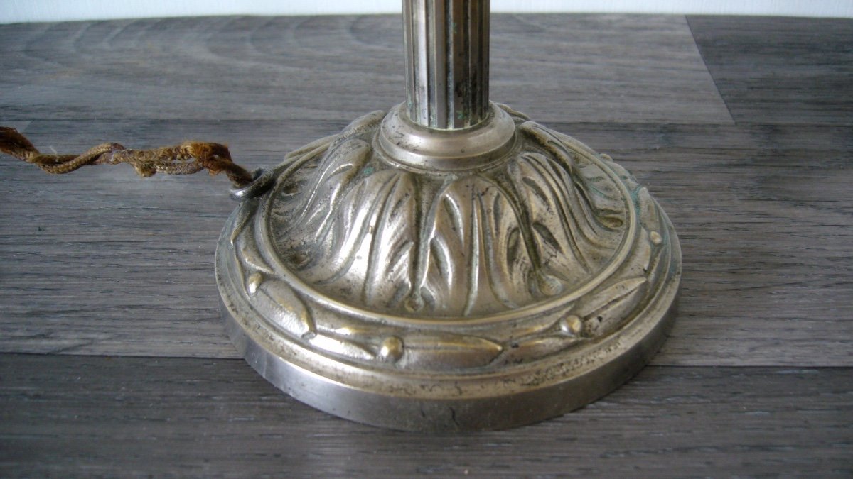 Lampe, Veilleuse Champignon Bronze Argenté Début XXème-photo-2