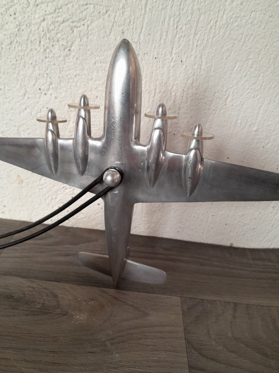 Maquette Avion Dc-4, Fonte d'Aluminium, Milieu XX ème-photo-3