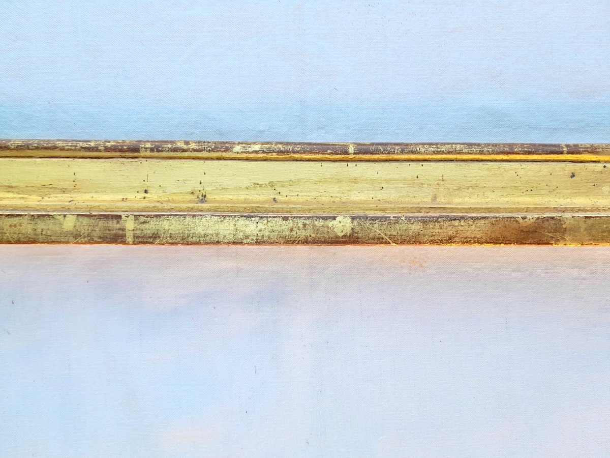 Frame, Baguette In Molded And Gilded Wood, 18th Century-photo-4
