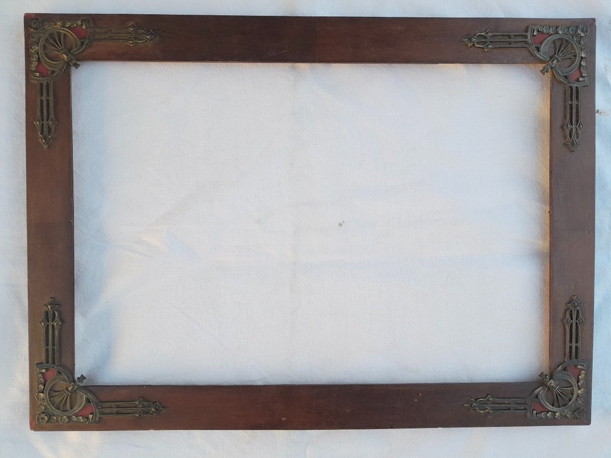 Frame In Wood And Patinated Metal, Circa 1900.